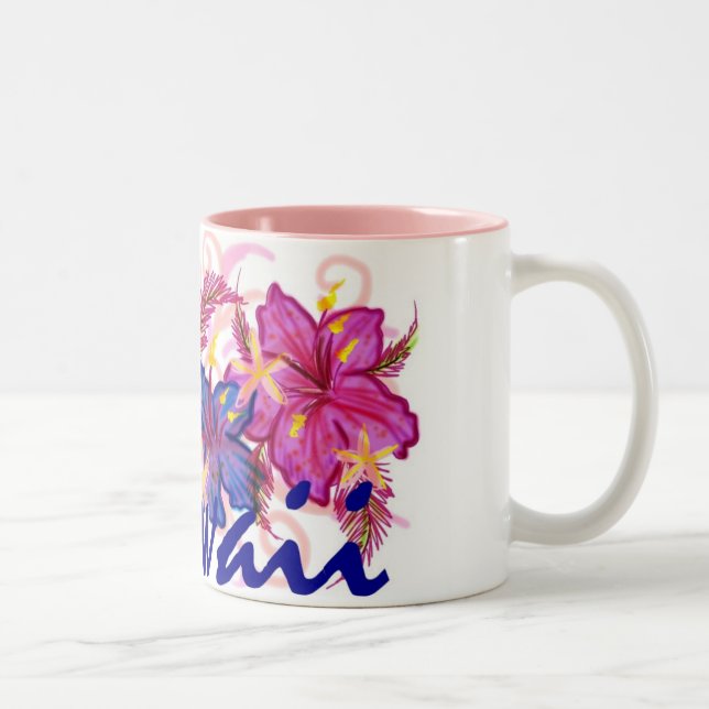 Caneca de café artística das flores coloridas de (Direita)