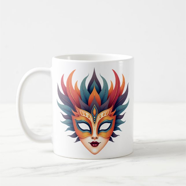 Caneca de Café Artística Máscara de Carnaval (Esquerda)