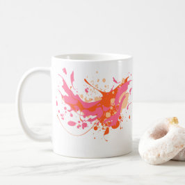 Caneca De Café Artístico de abertura amarelo rosa