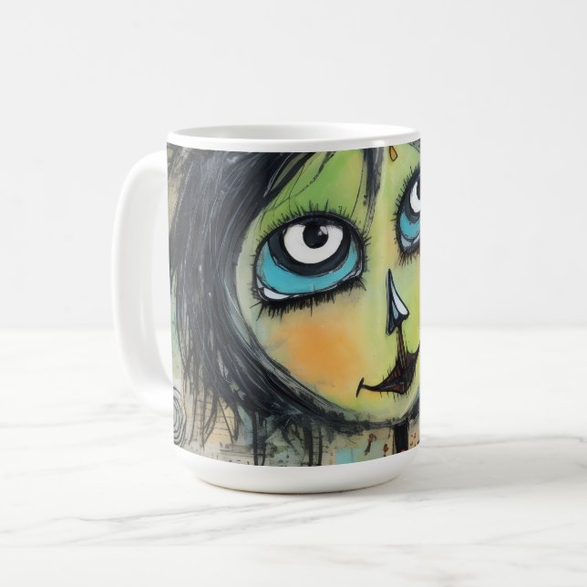 Caneca De Café ArtLady 5 Encantadora e angustiado (Frente Esquerda)