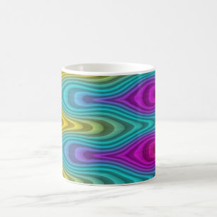 Caneca De Café ARTs padrão - listras 3D coloridas 19
