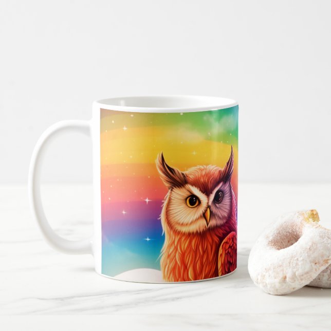 Caneca De Café Artsy Owl (Com Donut)