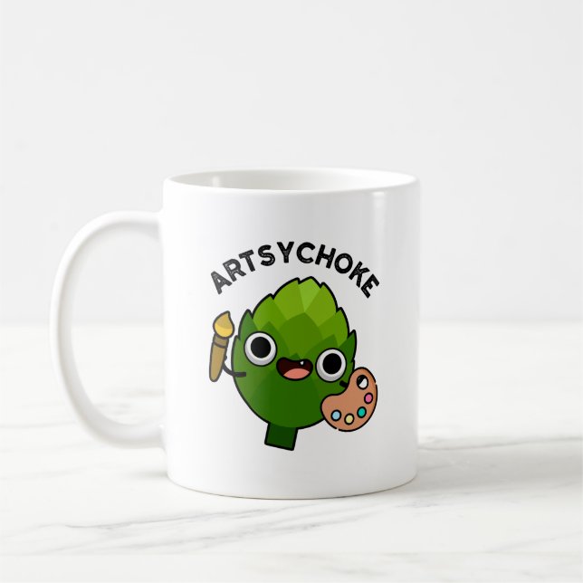 Caneca De Café Artsychoke Funny Veggie Artichoke Pun (Esquerda)