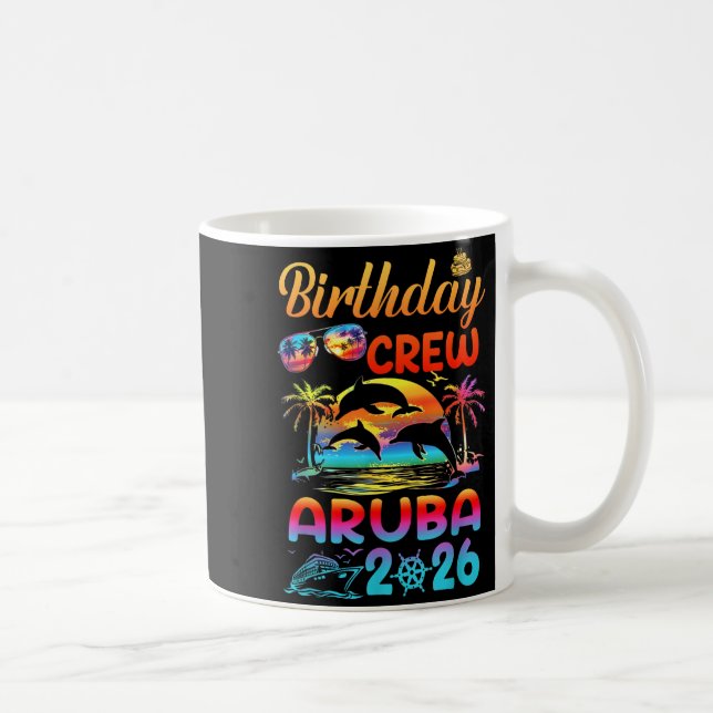 Caneca De Café Aruba Birthday Trip Vacation 2026 Matching Group  (Direita)
