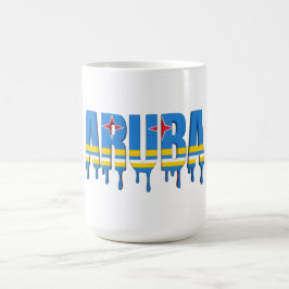 Caneca De Café Aruba Drip | Design de Bandeira do Caribe | Fã