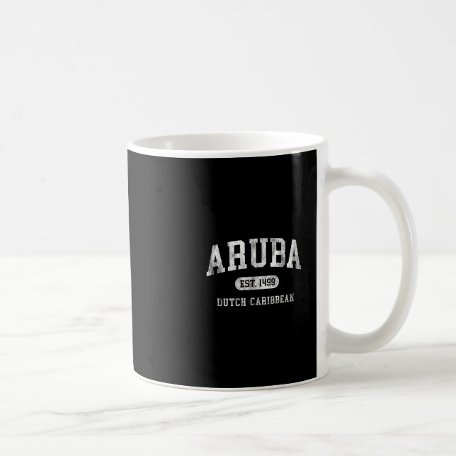 Caneca De Café Aruba Est 1499 Throwback Letter Mens Womens Souven (Direita)
