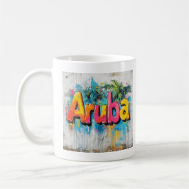 Caneca De Café Aruba Grafite Vibes: Arte nas Ruas das Ilhas