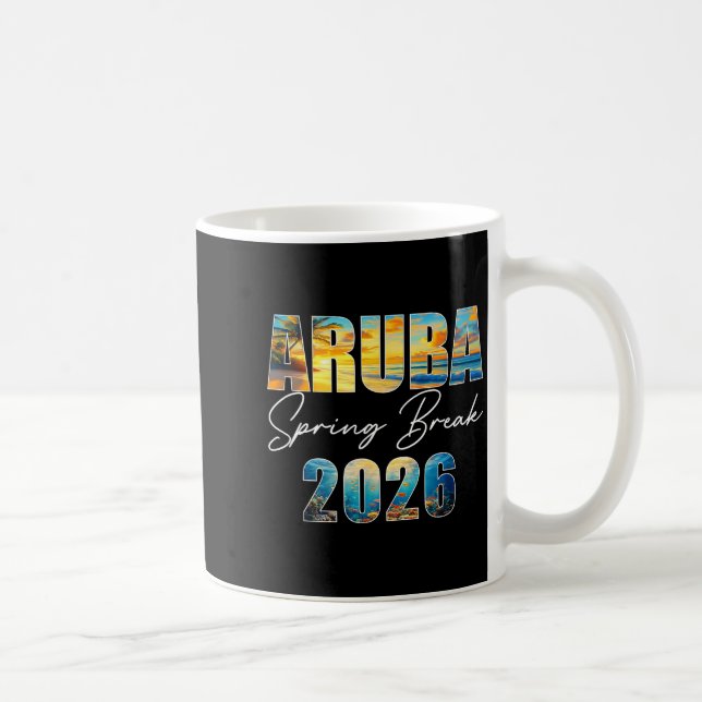 Caneca De Café Aruba Spring Break 2026 Summer Vacation Beach  (Direita)
