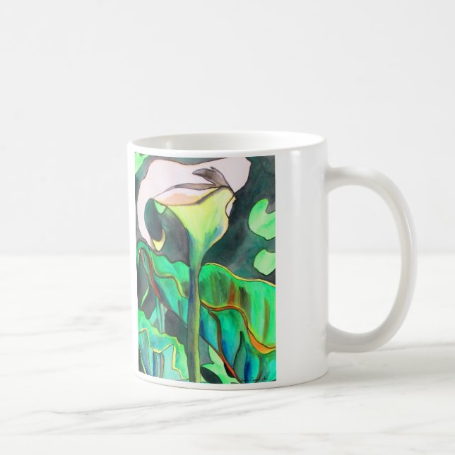 Caneca De Café Arum Lily — pintura original de aquarela (Direita)