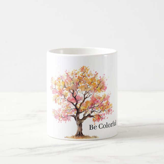Caneca De Café Árvore Amarela Rosa (Centro)