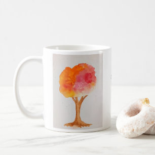 Caneca De Café Árvore aquarela personalizada colheita outonal fol