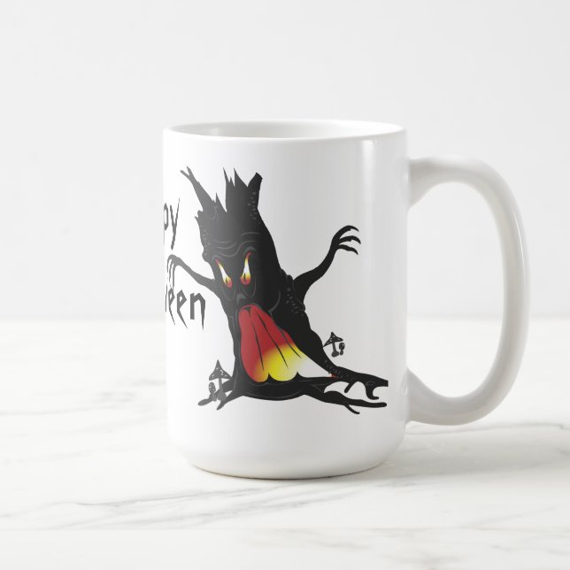 Caneca De Café Árvore Assustadora do Halloween (Direita)
