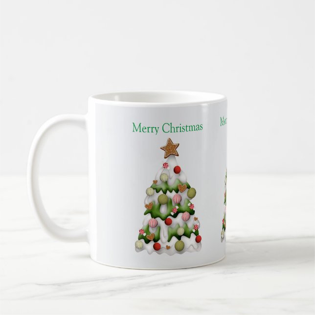 Caneca De Café Árvore colorida de Natal feliz (Esquerda)
