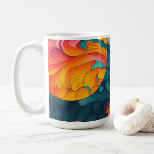 Caneca De Café Árvore da lua de cheio rosa e ouro Silhouette