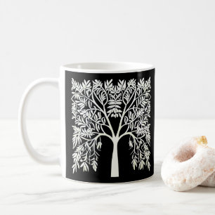 Caneca De Café Árvore da Vida #1 Branca em Preto