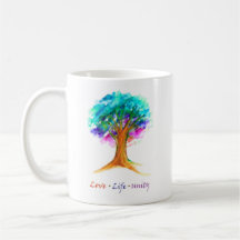 Árvore da Vida Amor Unidade Café Mug