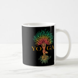 Caneca De Café Árvore Da Vida Com Mulher Yoga Chakra Haka Yoga