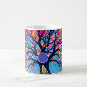 Caneca De Café Árvore de Abstrato de cristal