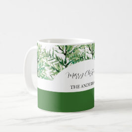 Caneca De Café Árvore de Aquarela Artística Personalizada