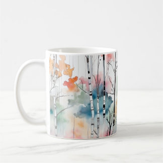 Caneca De Café Árvore de Birch da Aquarela