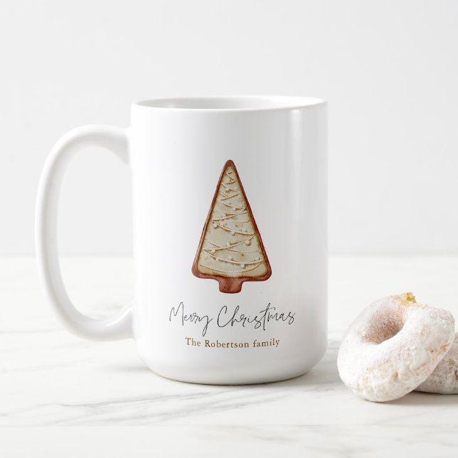 Caneca De Café Árvore de Biscoito de Natal (Com Donut)