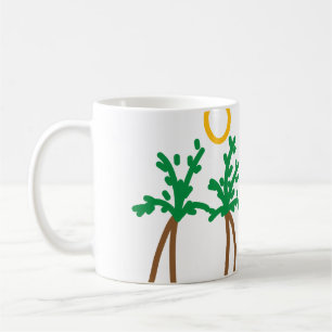 Caneca De Café Árvore de coco marrom verde vibrações de verão adi