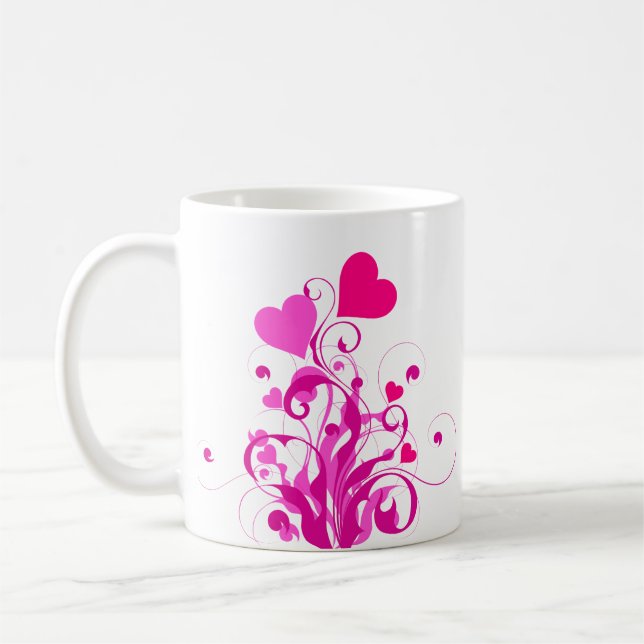 Caneca De Café Árvore de Corações de Amor-25053 (Esquerda)