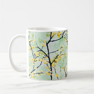 Caneca De Café Árvore de Flor Amarelo primavera