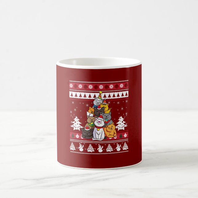 Caneca De Café Árvore de Gato de Natal (Centro)