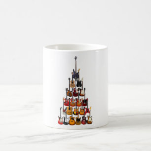 Caneca De Café Árvore de Guitarra Luz de Natal Música Rock