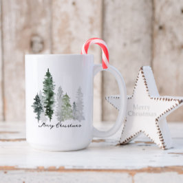 Caneca De Café Árvore de inverno personalizada Feliz Natal
