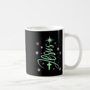Caneca De Café Árvore de Jesus Natal Cristão Fé Flocos de Neve Cr