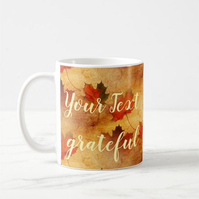 Caneca De Café Árvore de Mapeamento Vermelho do outono personaliz (Esquerda)