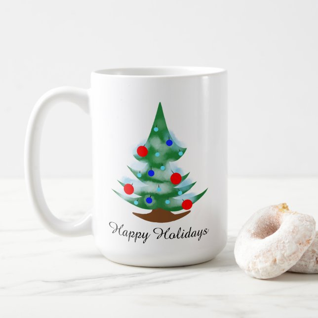 Caneca De Café Árvore de Natal (Com Donut)