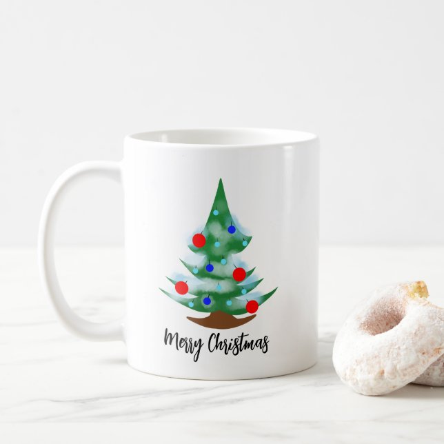 Caneca De Café Árvore de Natal (Com Donut)