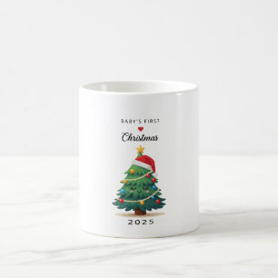 Caneca De Café Árvore de Natal Adormecida Fofa Primeiro Natal d