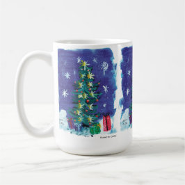 Caneca De Café Árvore de Natal - Arte infantil para COC