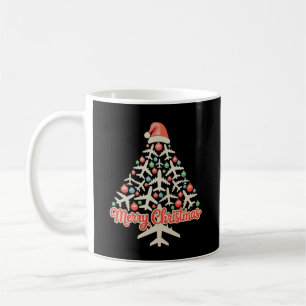 Caneca De Café Árvore de Natal Avião Piloto Natal Feriado Família