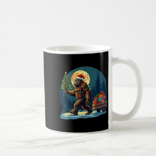 Caneca De Café Árvore de Natal Bigfoot Santa Hat Luzes Xmas Sasqu