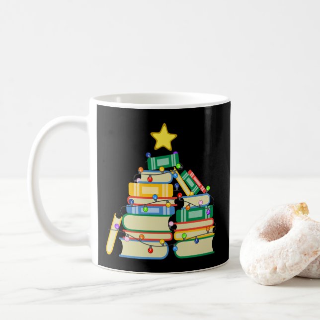 Caneca De Café Árvore de Natal Bookie II (Com Donut)