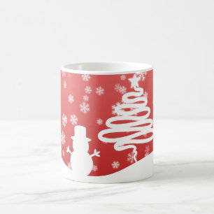 Caneca De Café Árvore de Natal Branca e Neve