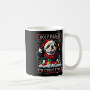 Caneca De Café Árvore de Natal Bulldog Desorte Cachorros