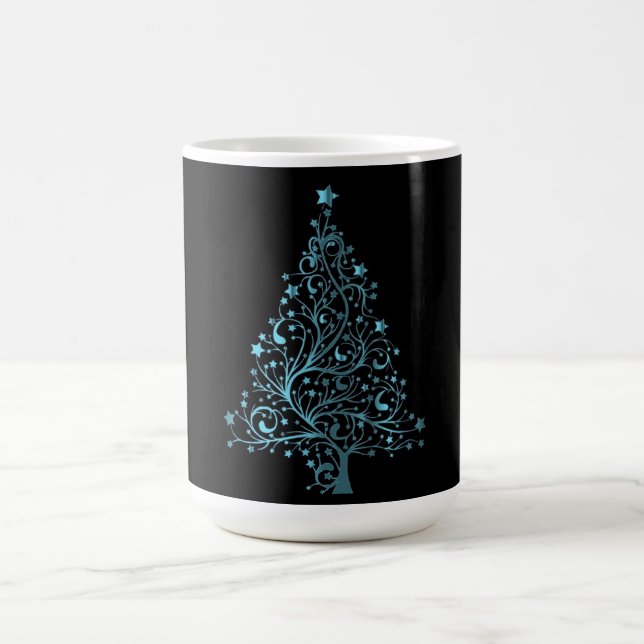 Caneca De Café Árvore de Natal Cheirosa Azul Elegante Azul (Centro)