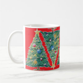 Caneca De Café Árvore de Natal Colorida