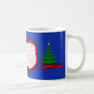 Caneca De Café Árvore de Natal com Moldura de Foto de Fita Vermel