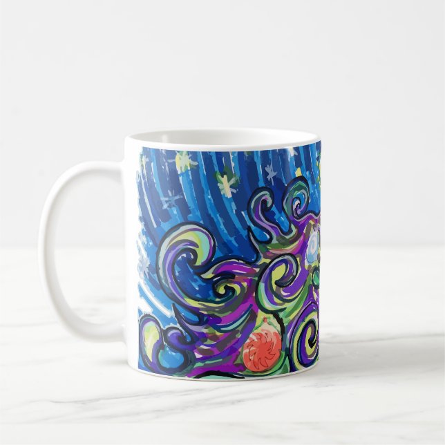 Caneca De Café Árvore de Natal Cósmica (Esquerda)