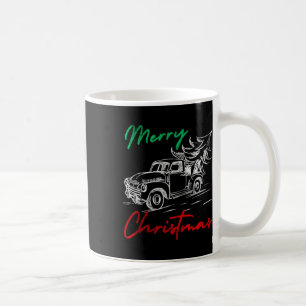 Caneca De Café Árvore de Natal da Carroça Antiga no Caminhão Verm