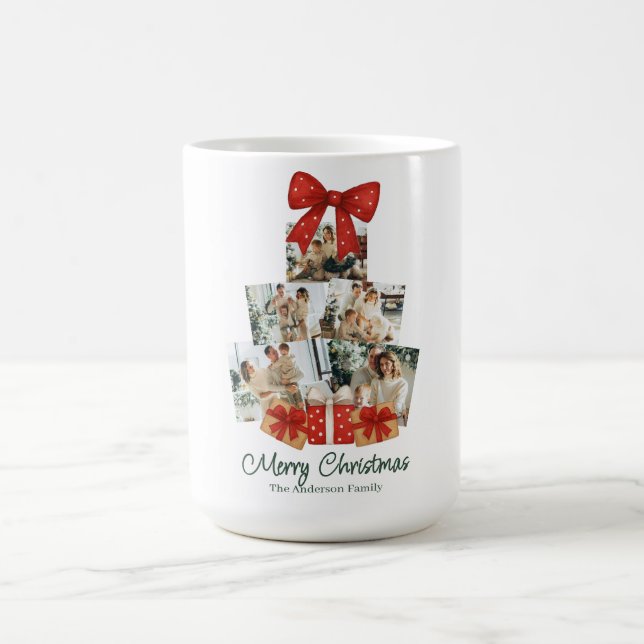 Caneca De Café Árvore de Natal da Família de Arcos Vermelhos Eleg (Centro)