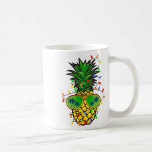 Caneca De Café Árvore de Natal de Abacaxi Engraçada Verão Natal e