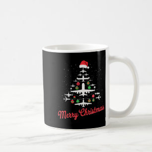 Caneca De Café Árvore de Natal de Avião Fofo Feriado de Natal